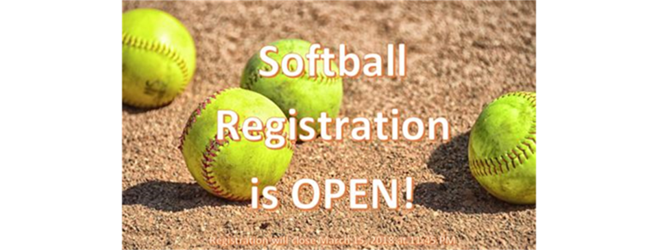 Softball Registration Open